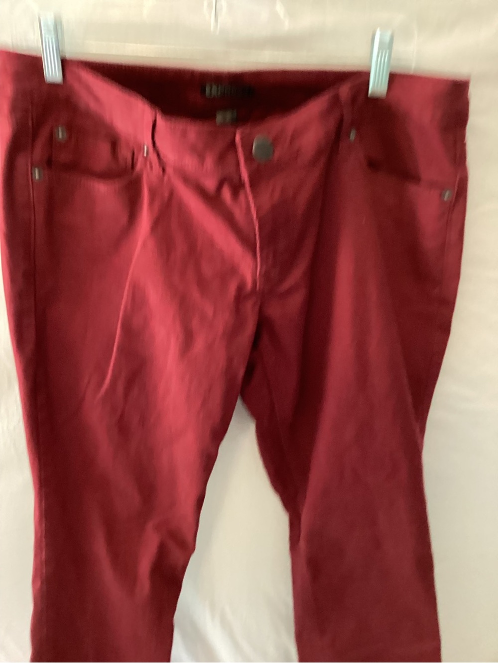Express Straight Legged Jeans in Deep Red/Burgundy Size 12